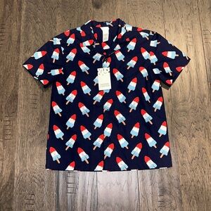Boys Harper Canyon Summer/Fourth of July popsicle button down shirt. Size 6 NWT